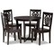 Baxton Studio Salida Modern and Contemporary Transitional Dark Brown Finished Wood 5-Piece Dining Set 177-11381-10898-Zoro - alternate 1